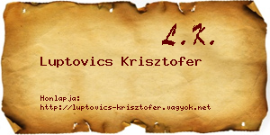 Luptovics Krisztofer névjegykártya